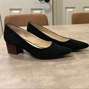 Hush Puppies Black Block Heel Shoes